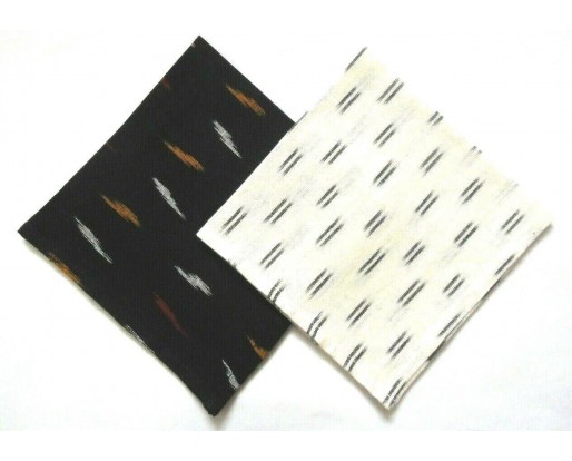 Set of 2 Ikat Print Pocket Square Hanky- Wedding Party Formal 100% Cotton 12.5"